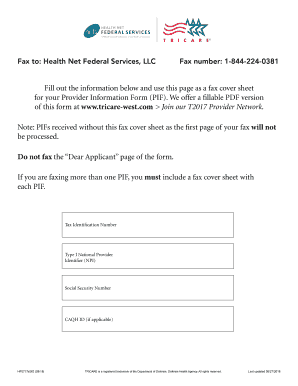 (PIF). - TRICARE West