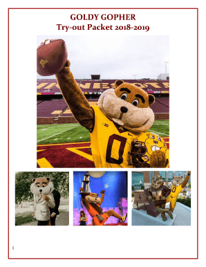 GOLDY GOPHER Try-out Packet 2018-2019 - College Sports Live