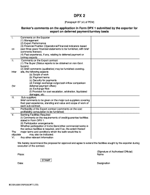 Fillable Online Banker S Comments On The Application In Form Dpx 1 Submitted By Fax Email Print Pdffiller
