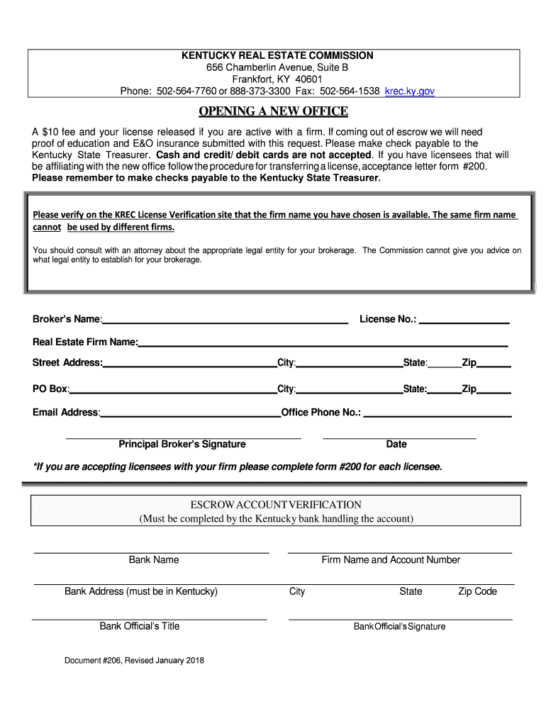 Fillable Online krec ky company change request form Kansas Real