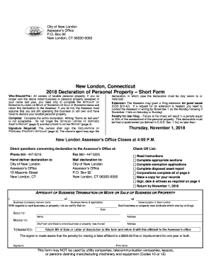 2018 Connecticut Personal Property Declaration