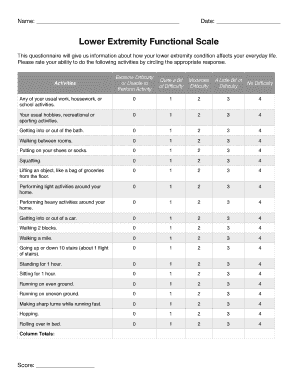 Fillable Online Lower Extremity Functional Scale - ccptr.org Fax Email Print - pdfFiller