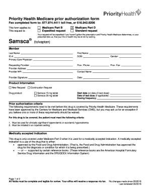 Fillable Online Priority Health Medicare Prior Authorization Form ...
