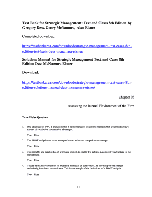 strategic management text and cases pdf