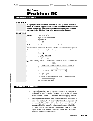 Holt Physics Problem 6C