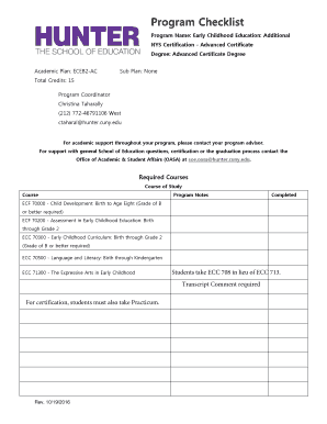 Advanced Certificate - Hunter College - School of Education - CUNY.edu
