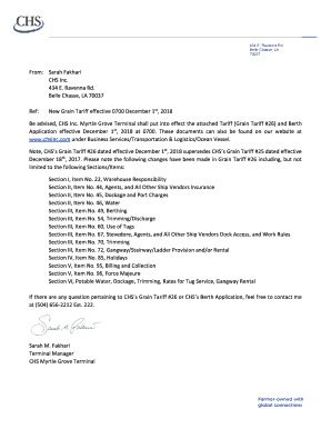 From: Sarah Fakhari CHS Inc. 434 E. Ravenna Rd. Belle Chasse ...