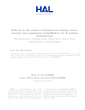 Software in the context of luminescence dating. Sciences of the Universe physics/Earth Sciences
