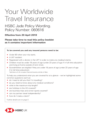 worldwide travel insurance hsbc