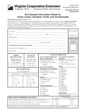 Publication 452-125 Revised 2015 Soil Sample Information ...