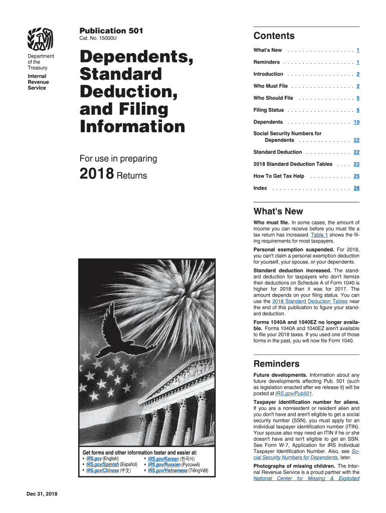 irs publication 501 Preview on Page 1