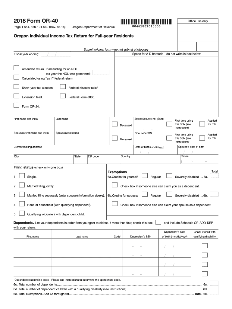 oregon state income tax Preview on Page 1