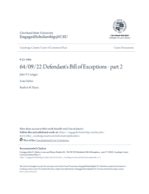 Fillable Online engagedscholarship csuohio 64/09/22 Defendant's Bill of ...