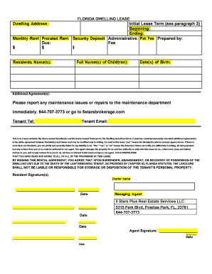 Fillable Online Monthly Rent Prorated Rent Fax Email Print - pdfFiller