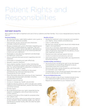 Fillable Online Patient Rights and Responsibilities - Boulder Community ...