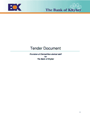 Tender Document - Bank of Khyber