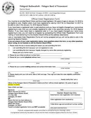 Fillable Online Official Voter Registration Form Fax Email Print ...