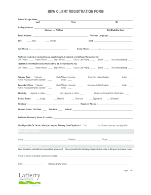 New Client Registration Form