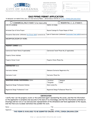 Gas Piping Permit - gahanna.gov