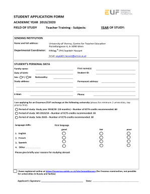 STUDENT APPLICATION FORM - ssc