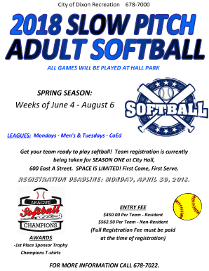 Adult Softball Flyer 2018.sig - City of Dixon