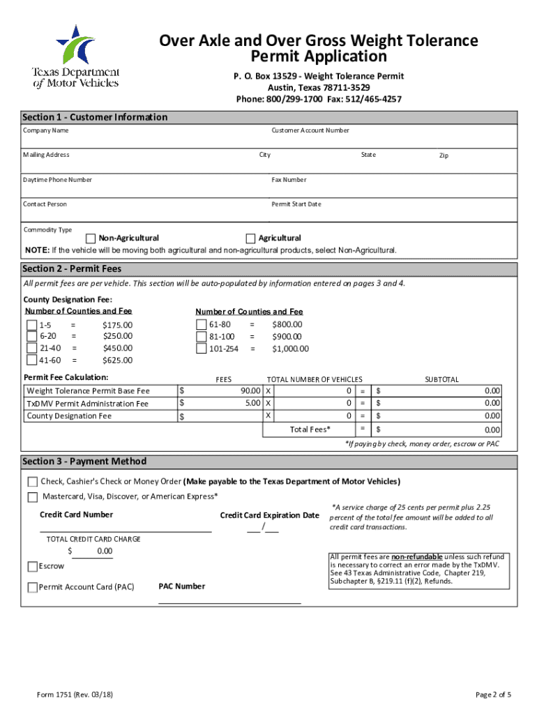 texas overweight permit cost Preview on Page 1