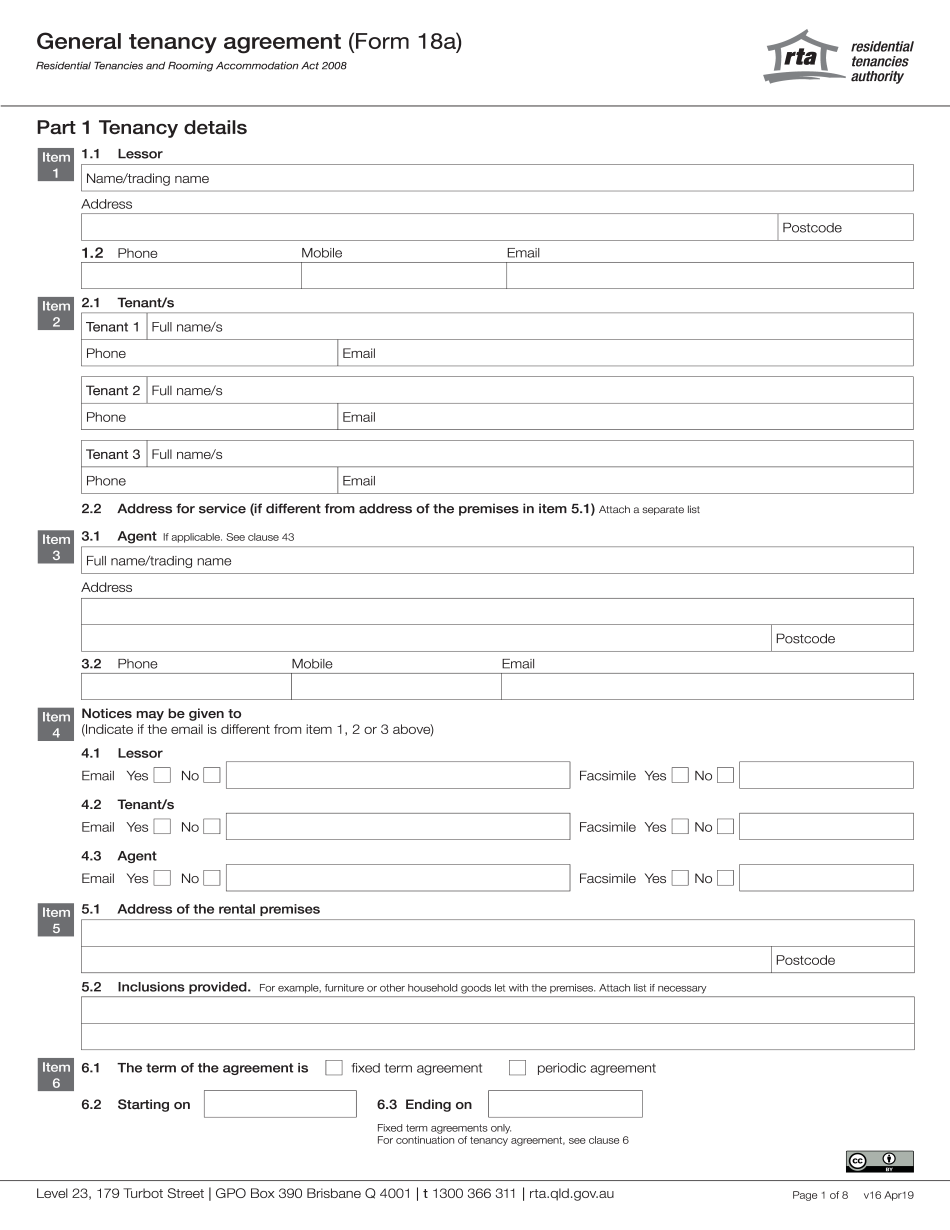 Tenancy agreement qld