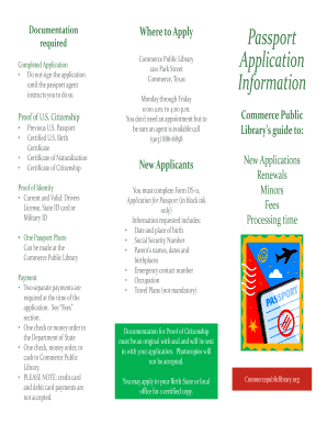 Fillable Online Forms Required For a First Time Passport Application ...