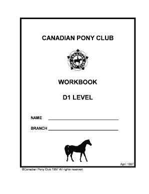 Canadian Pony Club D1 Workbook