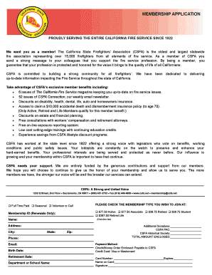 Fillable Online MEMBERSHIP APPLICATION - The California State Fax Email ...