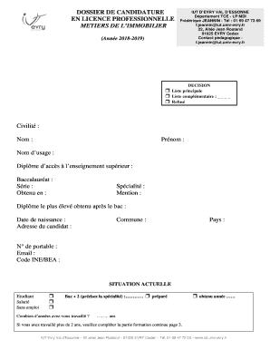 DOSSIER CANDIDATURE LP MDI