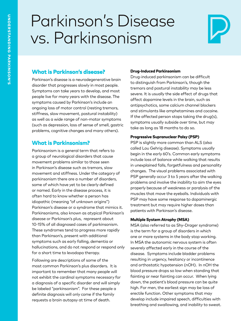 Parkinsons Disease Stages Fill Online, Printable, Fillable, Blank