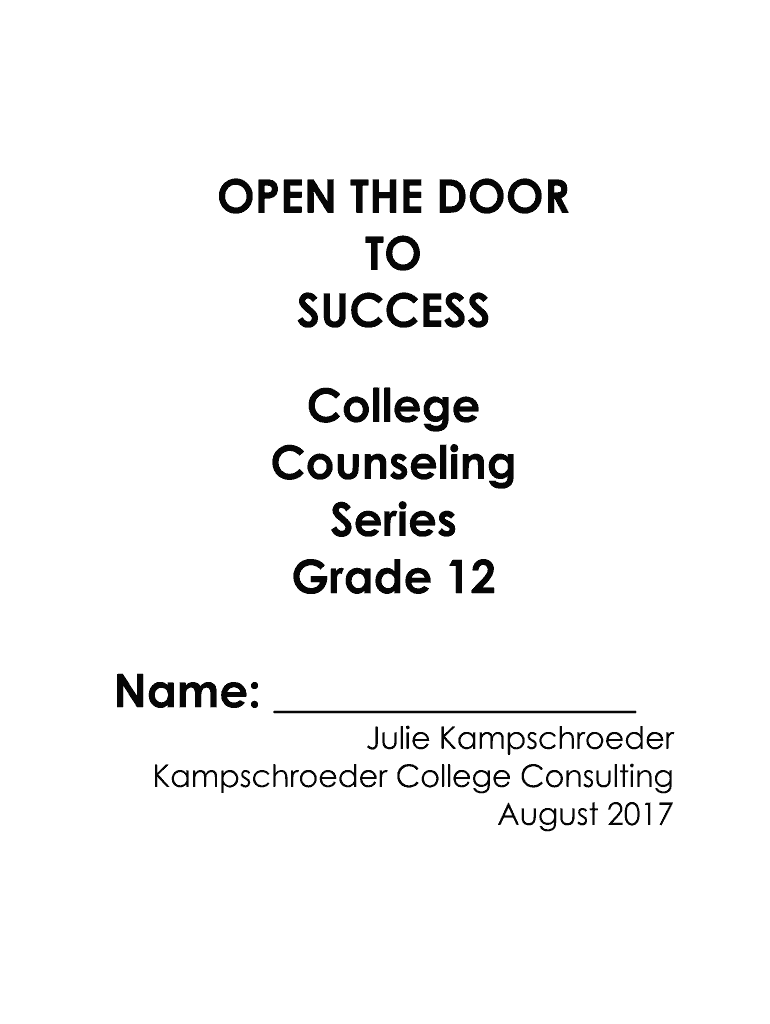 OPEN THE DOOR TO SUCCESS College Counseling Series Grade ... Preview on Page 1