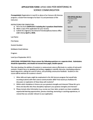 application form: lifesci 3xx3 peer mentoring in science communication