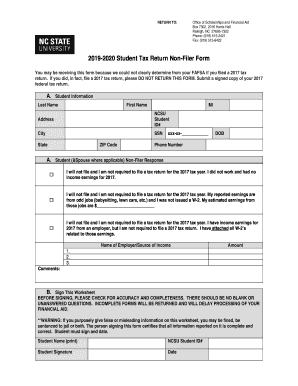 non filing tax form 2019