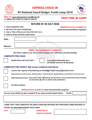 EXPRESS CHECK-IN - wisconsinmilitary.org