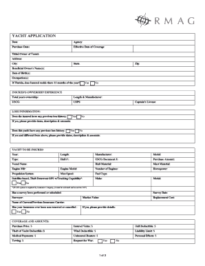 Yacht Insurance Application