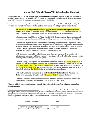 Fillable Online Karns High School Class of 2018 Graduation Contract Fax ...