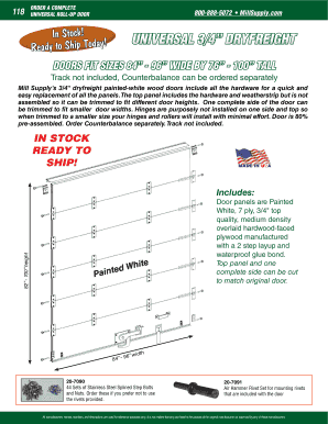 Fillable Online Roll Up Door Parts Mill Supply Fax Email Print