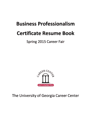 Business Professionalism Certificate Resume Book - UGA Career ...