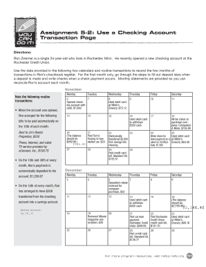 Challenge 5 A Use A Checking Account - Fill Online, Printable ...