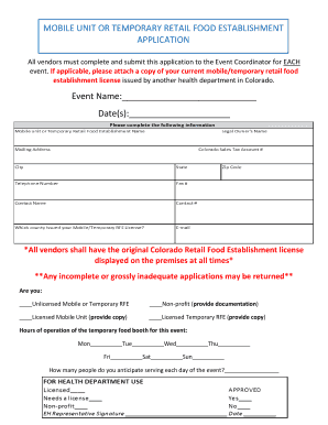 VENDOR APPLICATION FOR TEMPORARY FOOD EVENTS All ...
