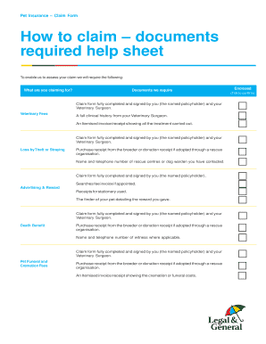 Real Pet Vet Fee Claim form - Real Insurance