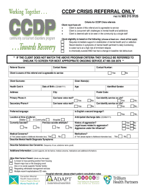 (CCDP) Crisis Referral Form