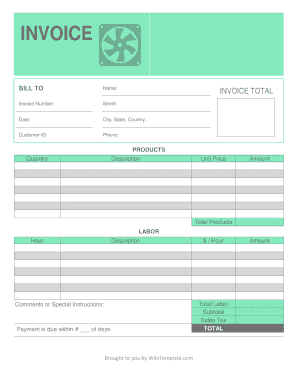 HVAC Invoice Template PDF