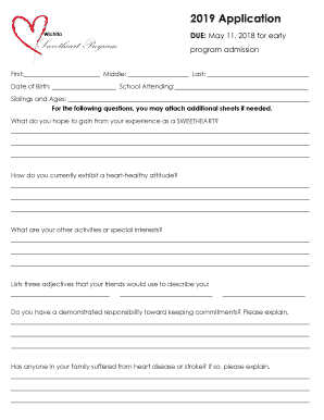 Sweetheart Application - American Heart Association