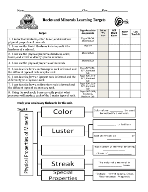 Fillable Online Identifying Rocks And Minerals Using The Mohs Hardness Fillable Online Identifying Rocks And Minerals Using The Mohs Hardness
