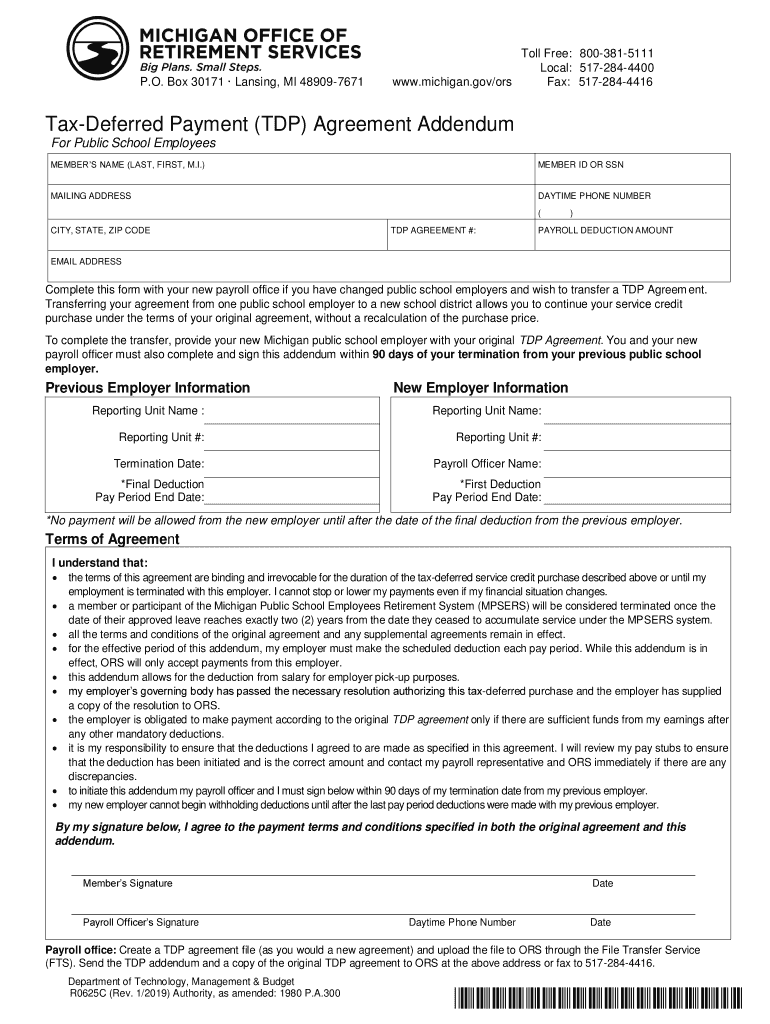 michigan agreement addendum Preview on Page 1