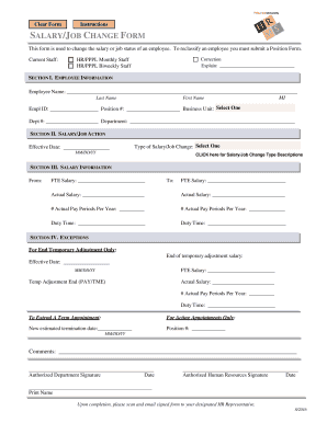 This form is used to change the salary or job status of an employee