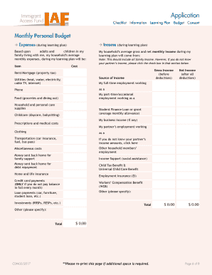 9+ Personal Budget Forms - Free Sample, Example ... - SampleForms